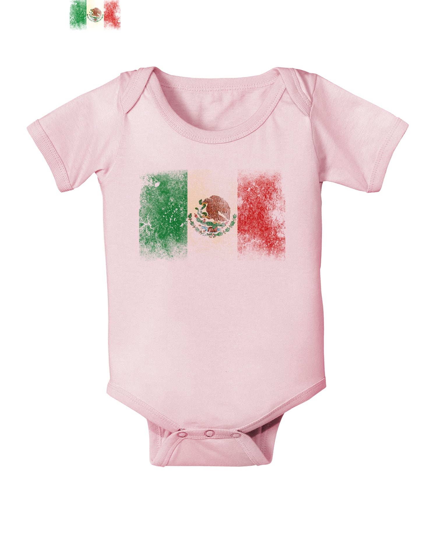 Distressed Mexican Flag Infant Onesie-TooLoud-Light-Pink-06-Months-Davson Sales