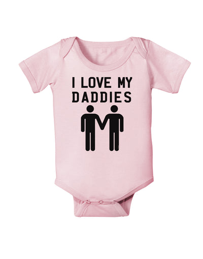 I Love My Daddies Gay Fathers Baby Bodysuit One Piece-Baby Romper-TooLoud-Light-Pink-06-Months-Davson Sales