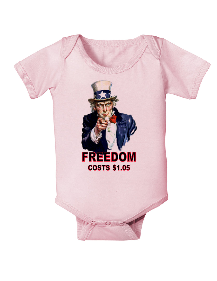 Uncle Sam Freedom Costs a Buck O Five Baby Bodysuit One Piece-Baby Romper-TooLoud-White-06-Months-Davson Sales