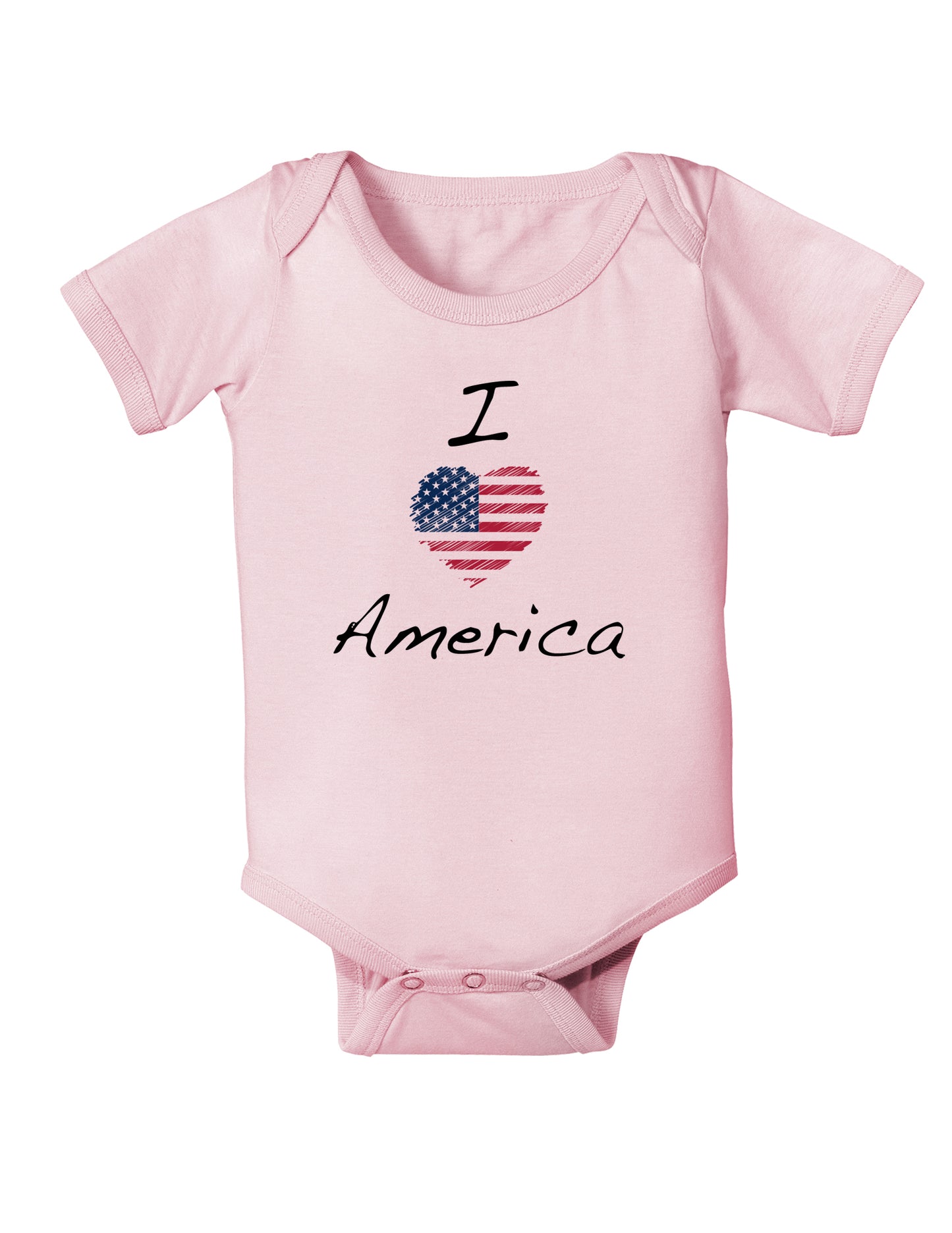 I Heart America Scribble Baby Bodysuit One Piece-Baby Romper-TooLoud-Light-Pink-06-Months-Davson Sales