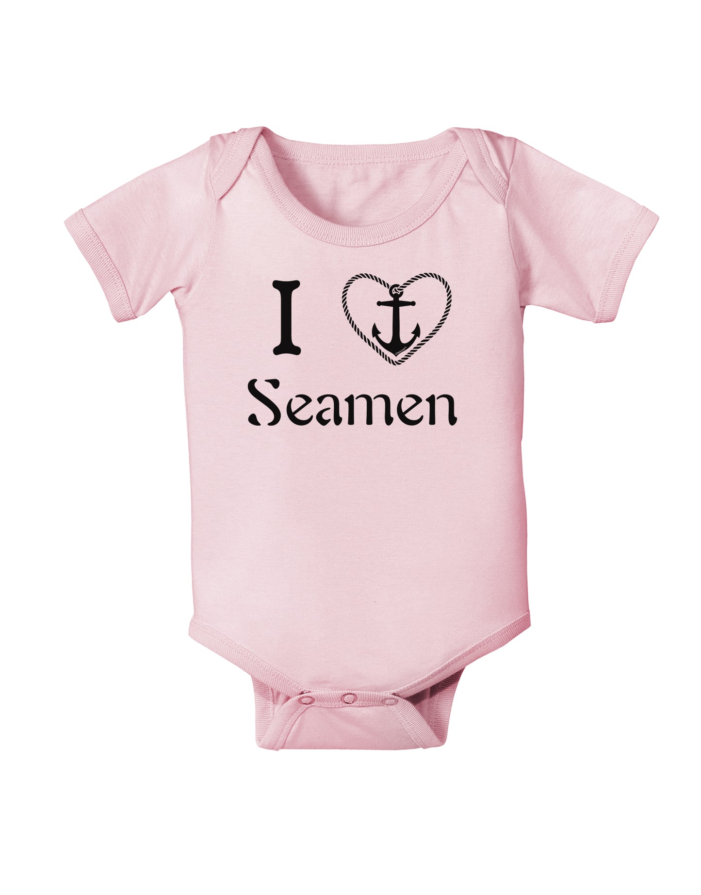 I Love Heart Anchor Seamen Infant Onesie-TooLoud-Light-Pink-06-Months-Davson Sales
