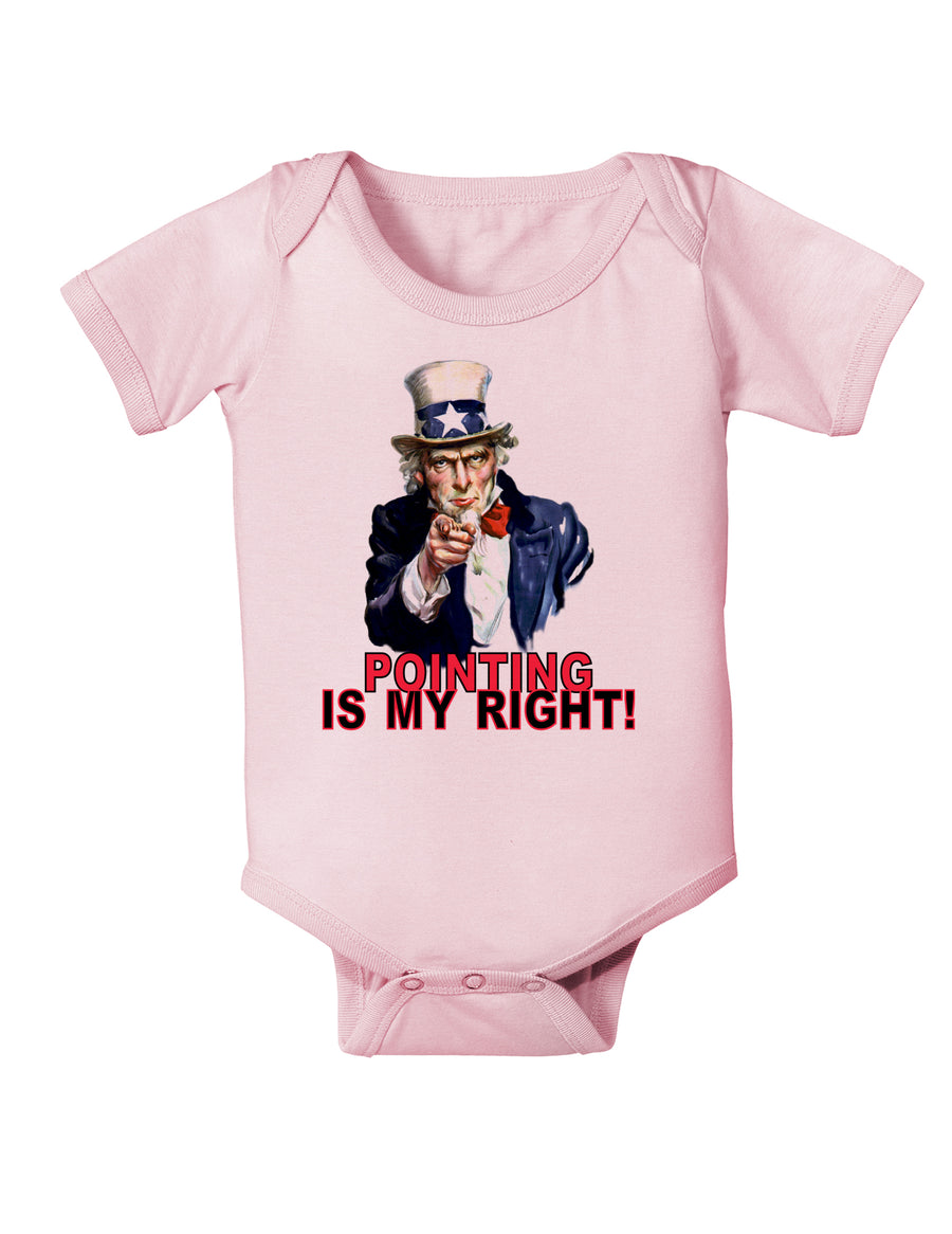 Uncle Sam Pointing is my Right Baby Bodysuit One Piece-Baby Romper-TooLoud-White-06-Months-Davson Sales