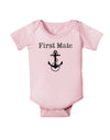 Ship First Mate Nautical Anchor Boating Baby Bodysuit One Piece-Baby Romper-TooLoud-Light-Pink-06-Months-Davson Sales