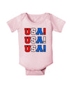 USA! USA! USA! Baby Bodysuit One Piece-Baby Romper-TooLoud-Light-Pink-06-Months-Davson Sales