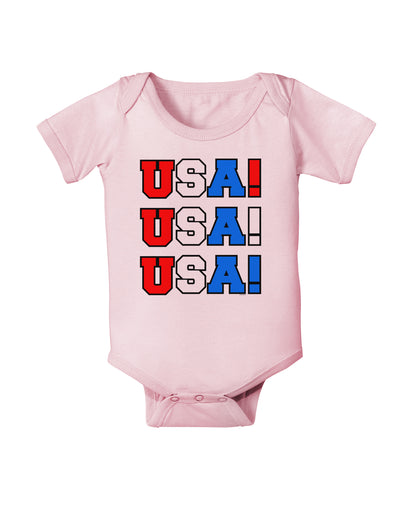 USA! USA! USA! Baby Bodysuit One Piece-Baby Romper-TooLoud-Light-Pink-06-Months-Davson Sales