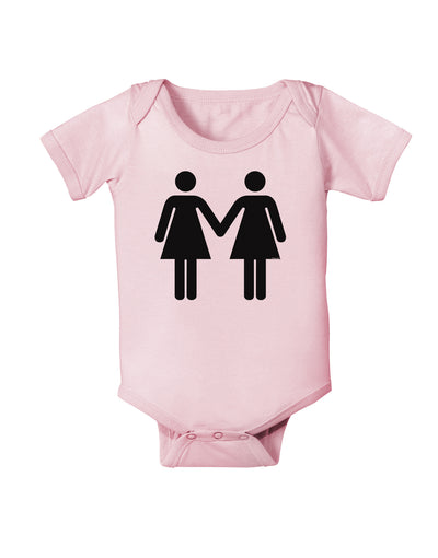 Lesbian Women Holding Hands LGBT Baby Bodysuit One Piece-Baby Romper-TooLoud-Light-Pink-06-Months-Davson Sales