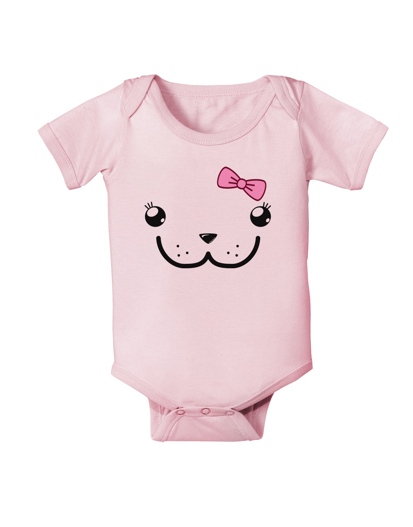 Kyu-T Face - Dewina Cute Girl Dugong Infant Onesie-TooLoud-Light-Pink-06-Months-Davson Sales