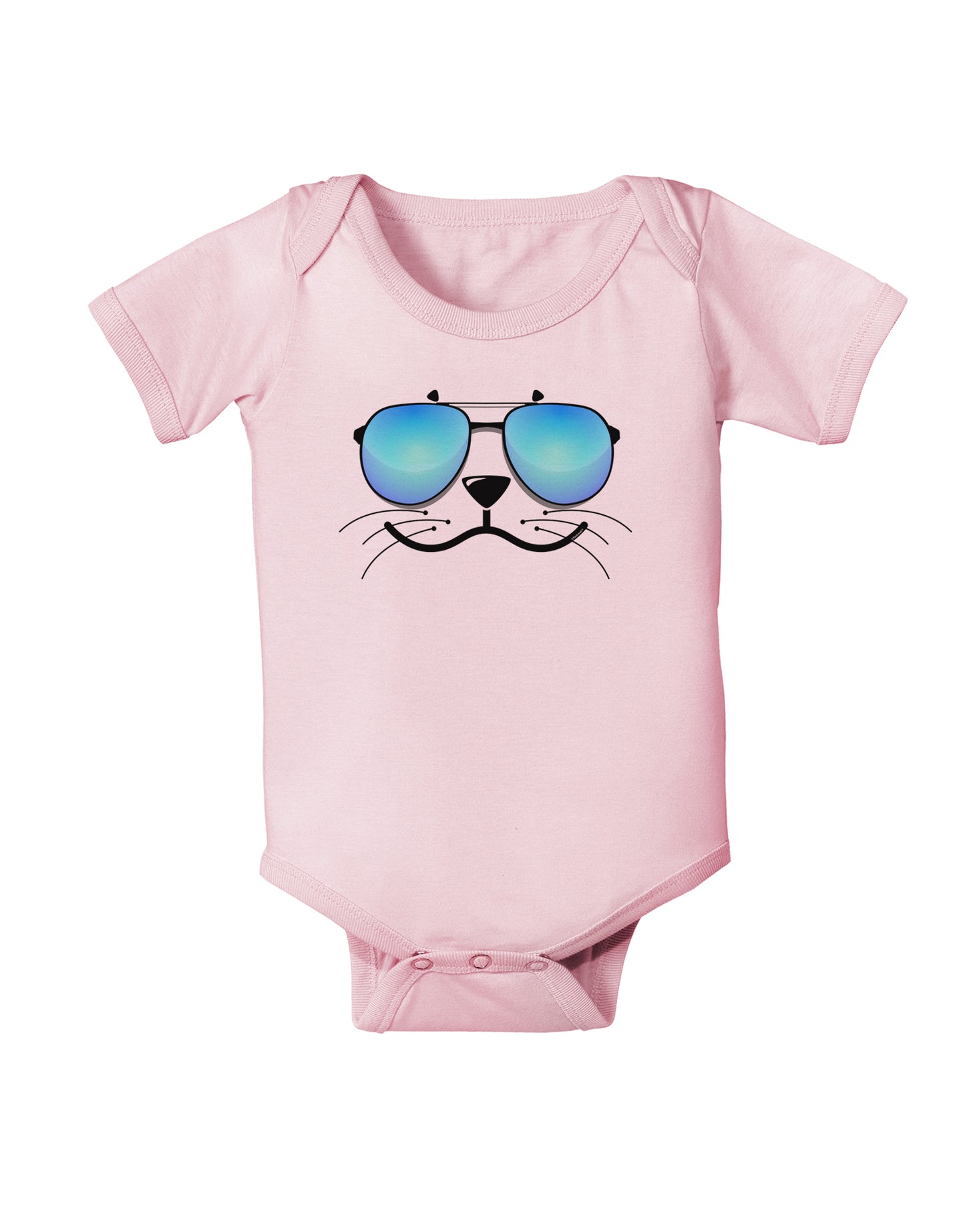 Kyu-T Face - Sealie Cool Sunglasses Infant Onesie-TooLoud-Light-Pink-06-Months-Davson Sales