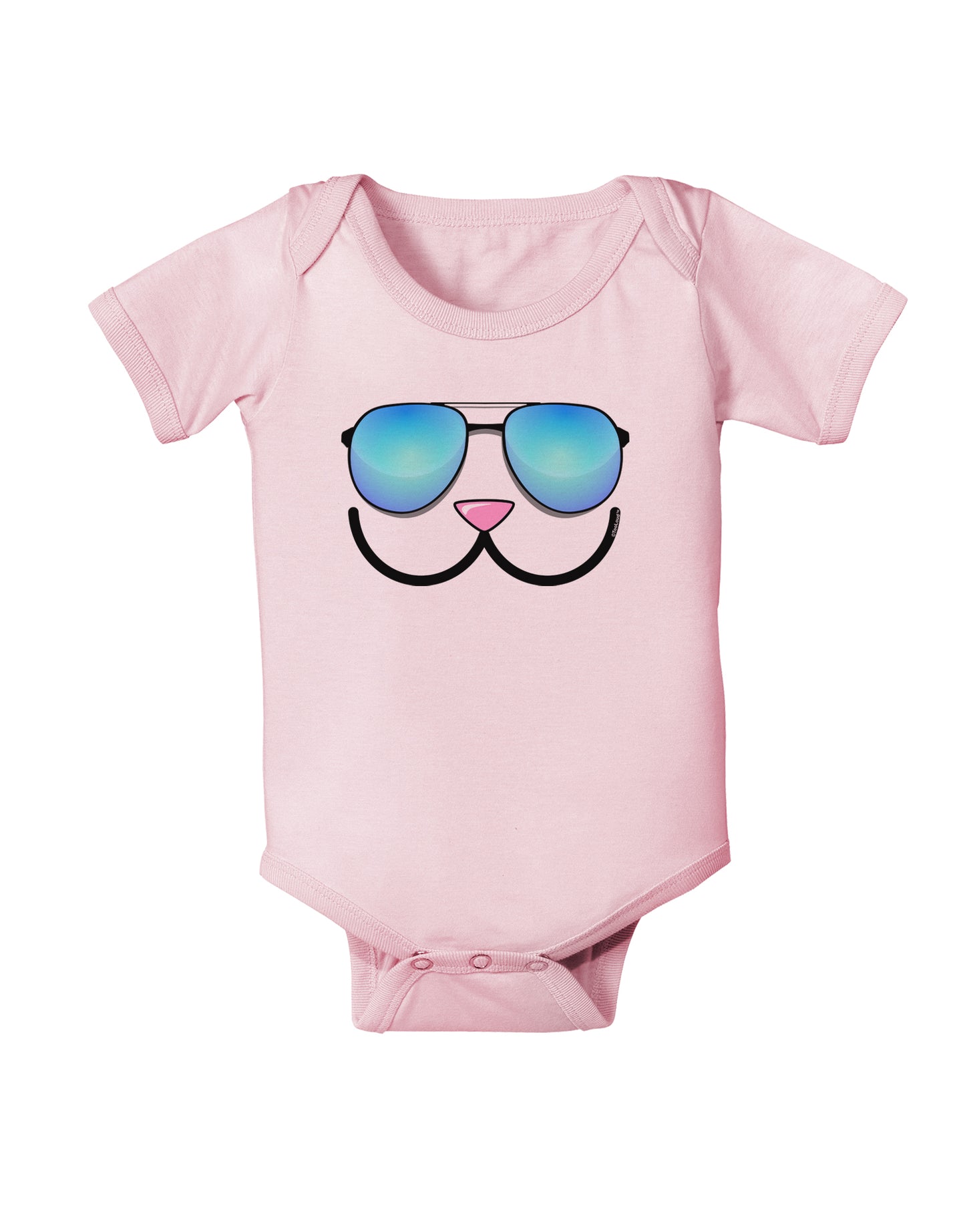 Kyu-T Face - Kawa Cool Sunglasses Infant Onesie-TooLoud-Light-Pink-06-Months-Davson Sales