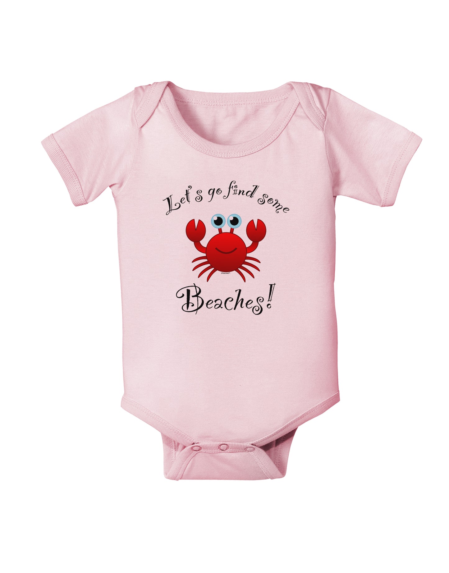 Lets Go Find Some Beaches Baby Bodysuit One Piece-Baby Romper-TooLoud-Light-Pink-06-Months-Davson Sales