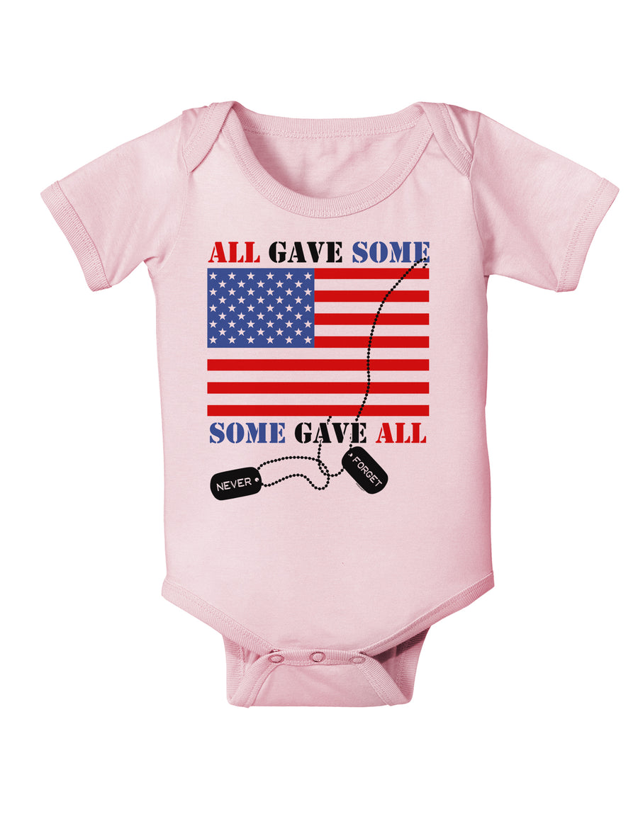All Gave Some Some Gave All Baby Bodysuit One Piece-Baby Romper-TooLoud-White-06-Months-Davson Sales