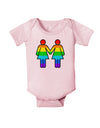 Rainbow Lesbian Women Holding Hands Baby Bodysuit One Piece-Baby Romper-TooLoud-Light-Pink-06-Months-Davson Sales