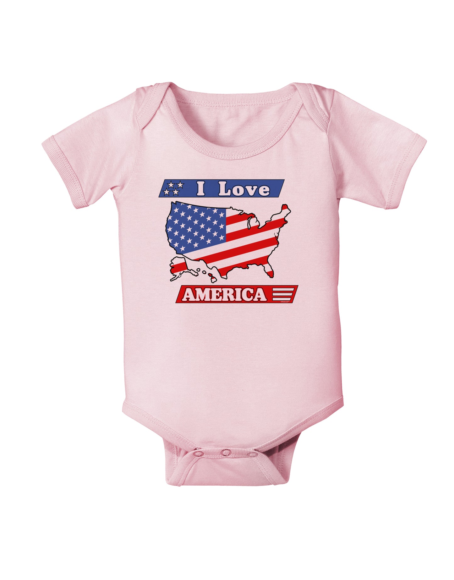 I Love America Baby Bodysuit One Piece-Baby Romper-TooLoud-Light-Pink-06-Months-Davson Sales