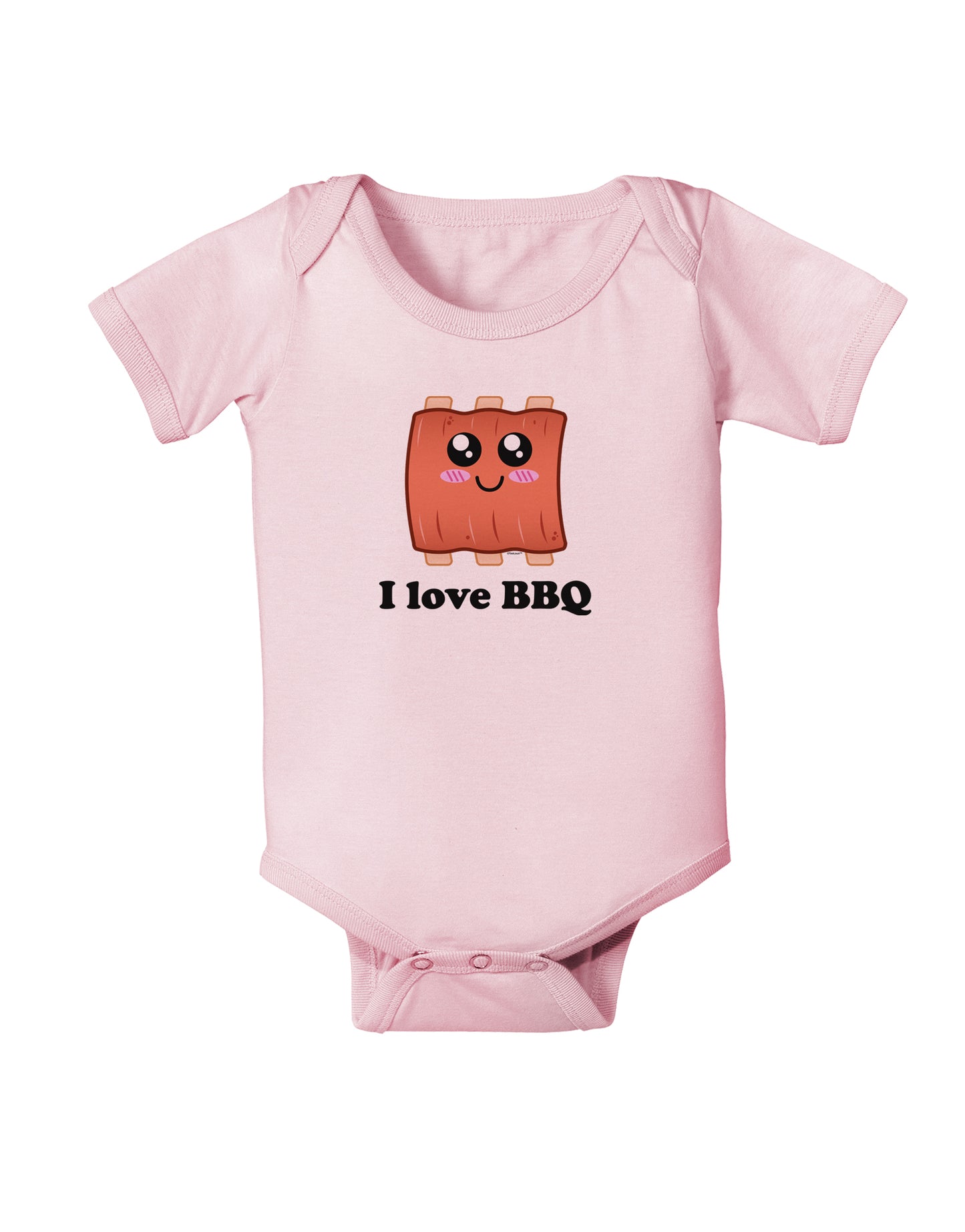 I love BBQ Ribs Baby Bodysuit One Piece-Baby Romper-TooLoud-Light-Pink-06-Months-Davson Sales