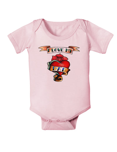 Tattoo Heart I Love My Dad Baby Bodysuit One Piece-Baby Romper-TooLoud-Light-Pink-06-Months-Davson Sales