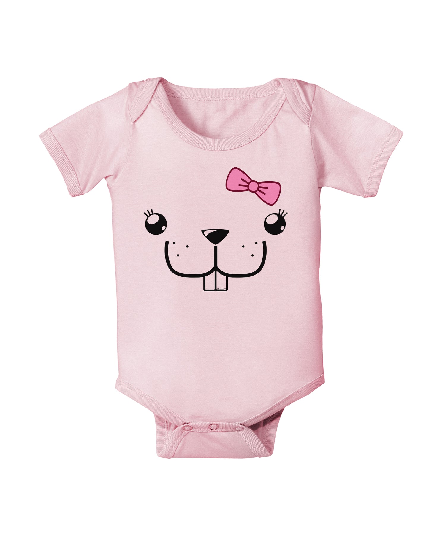 Kyu-T Face - Bucklette Cute Girl Beaver Infant Onesie-TooLoud-Light-Pink-06-Months-Davson Sales