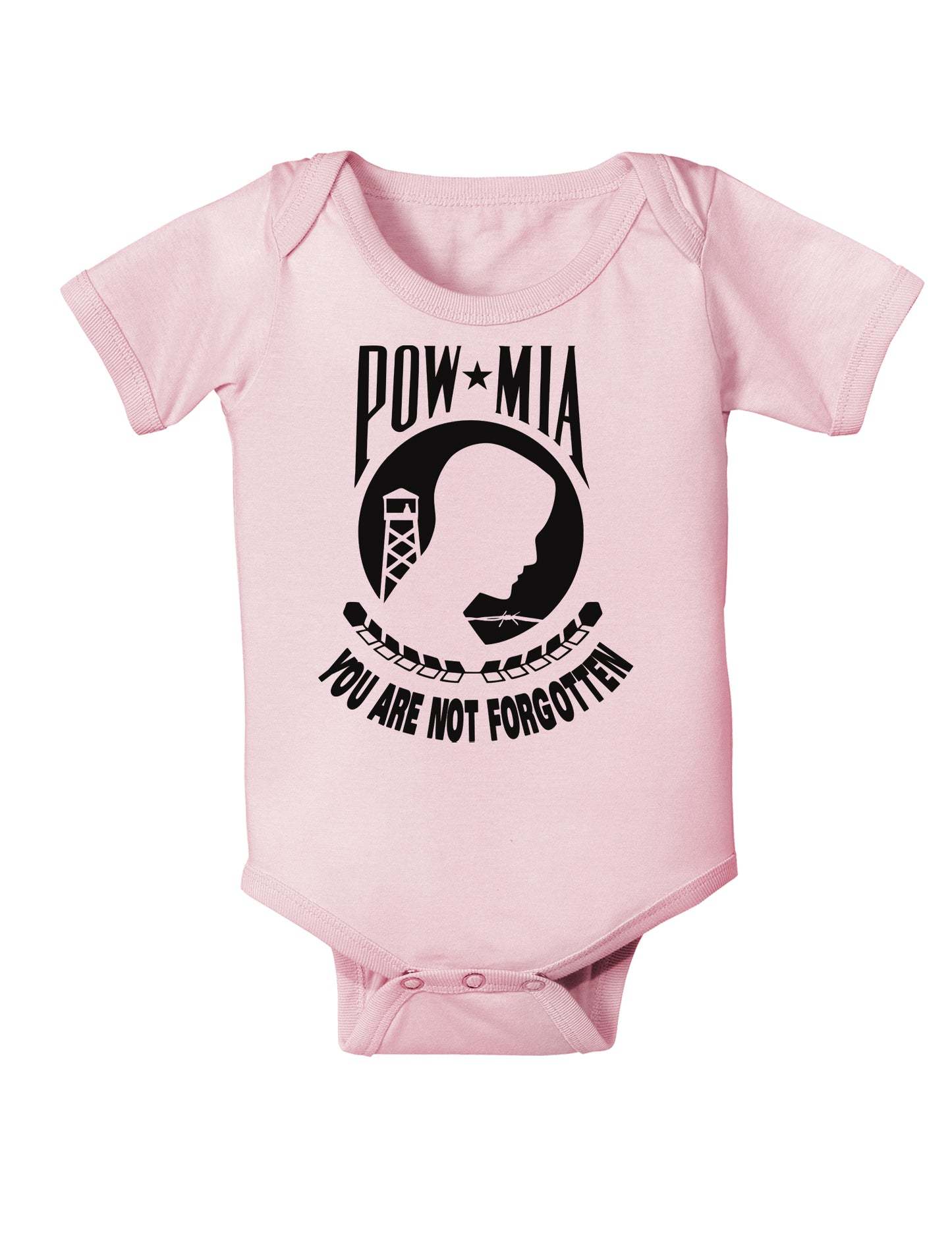 POW MIA Not Forgotten Baby Bodysuit One Piece-Baby Romper-TooLoud-Light-Pink-06-Months-Davson Sales