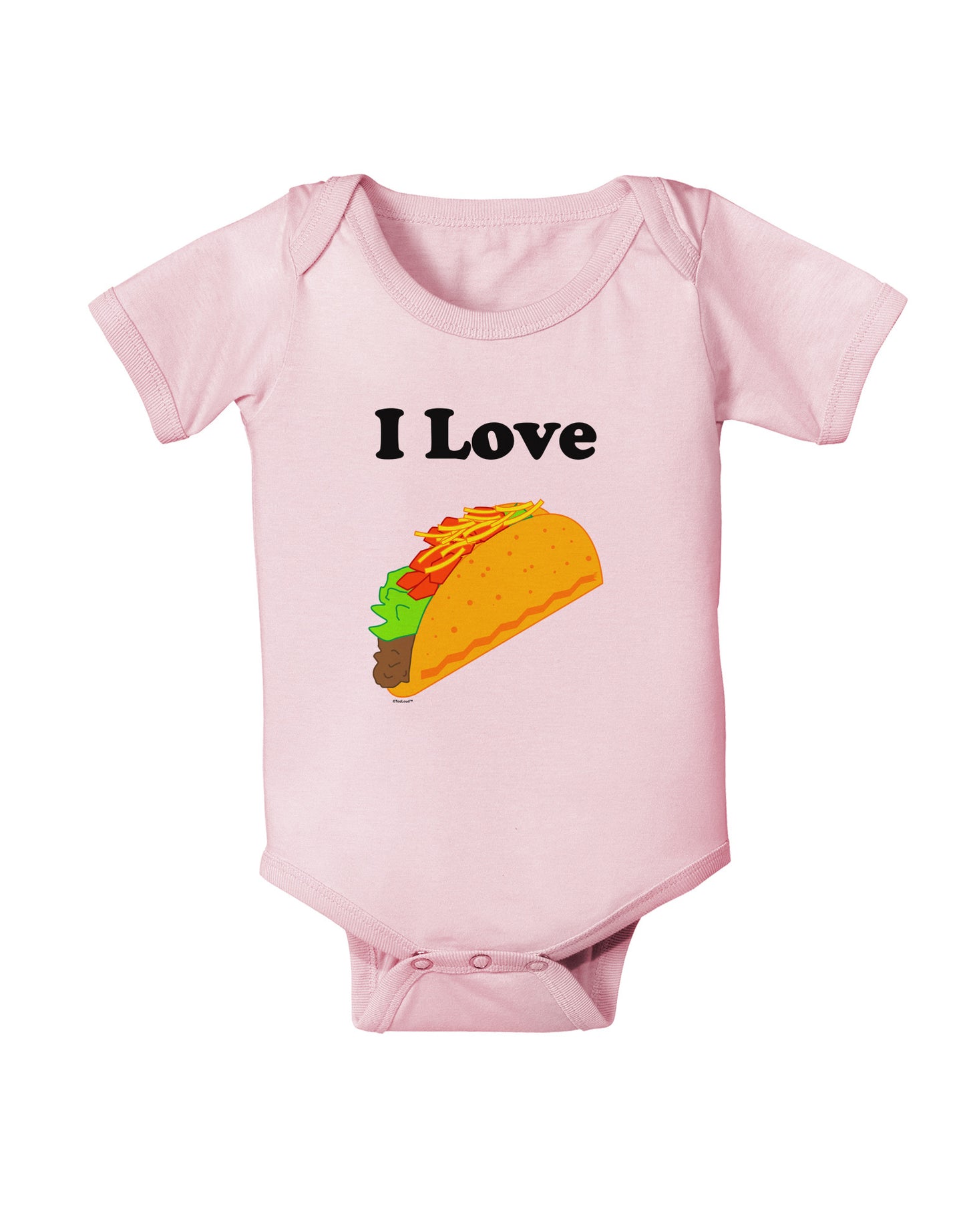 I love Tacos Baby Bodysuit One Piece-Baby Romper-TooLoud-Light-Pink-06-Months-Davson Sales