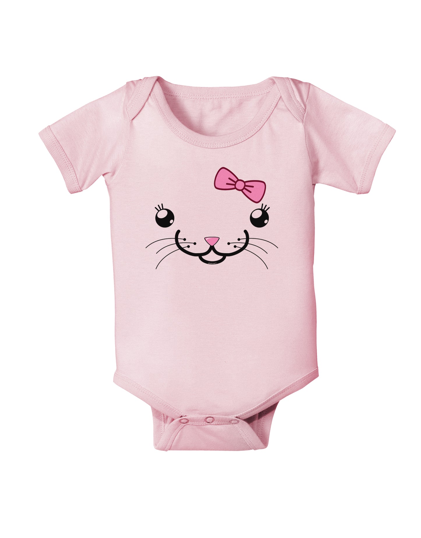 Kyu-T Face - Kattia Cute Girl Cat Baby Bodysuit One Piece-Baby Romper-TooLoud-Light-Pink-06-Months-Davson Sales