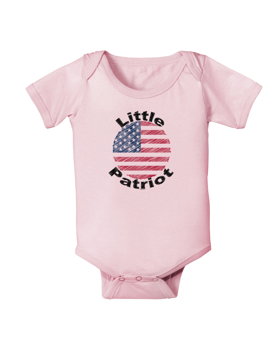 Little Patriot Scribble Baby Bodysuit One Piece-Baby Romper-TooLoud-White-06-Months-Davson Sales