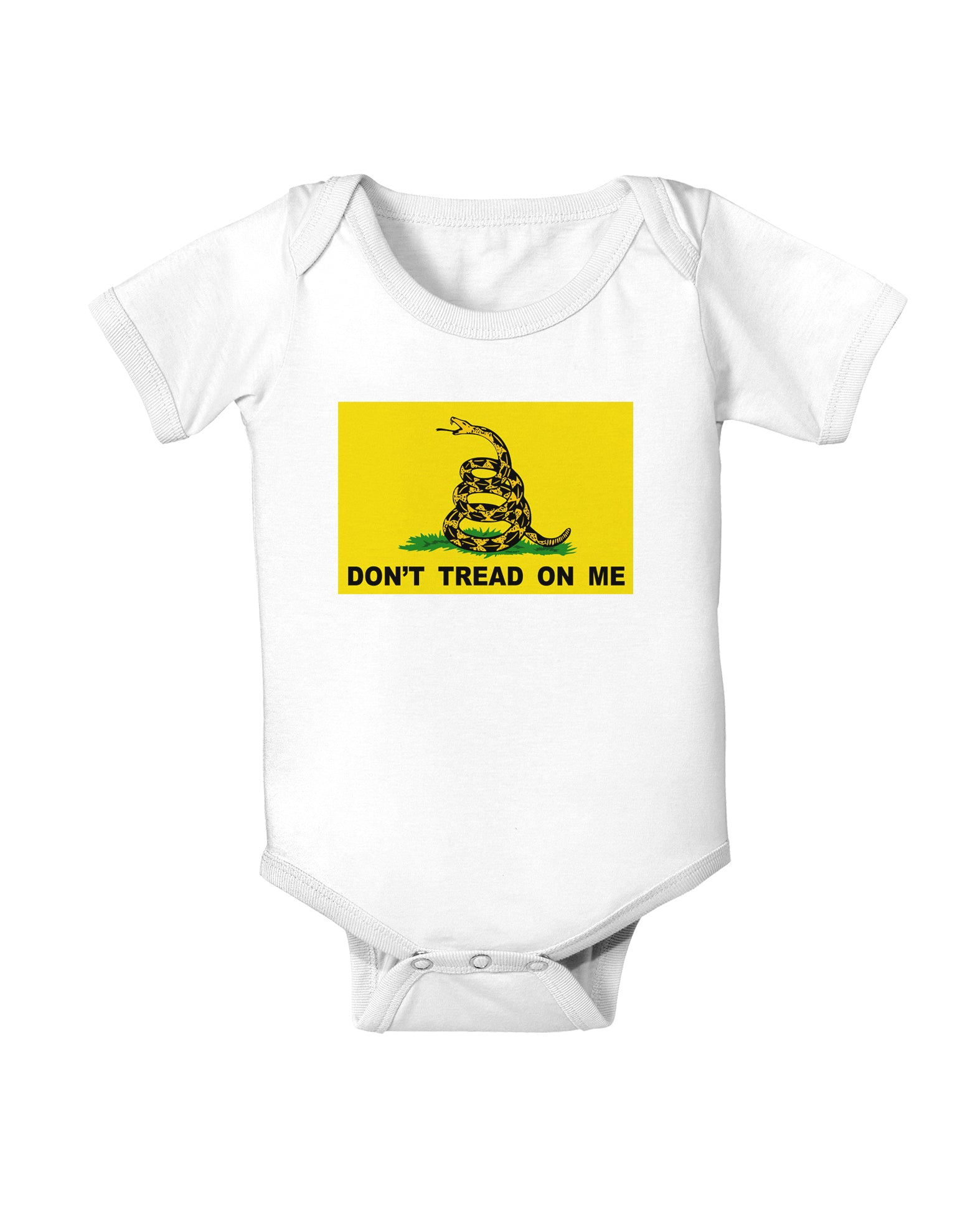 Classic Gadsden Flag Don't Tread On Me Infant Onesie-TooLoud-White-06-Months-Davson Sales