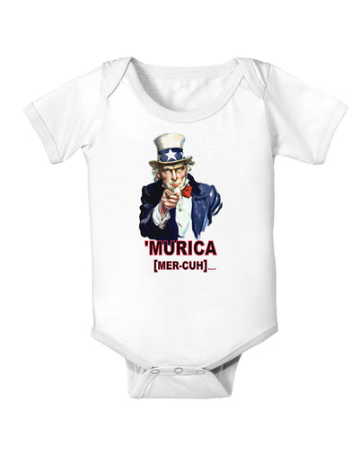 Uncle Sam Merica Baby Bodysuit One Piece-Baby Romper-TooLoud-White-06-Months-Davson Sales