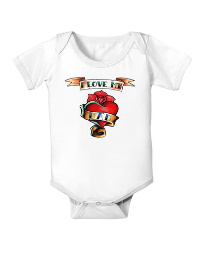 Tattoo Heart I Love My Dad Baby Bodysuit One Piece-Baby Romper-TooLoud-White-06-Months-Davson Sales