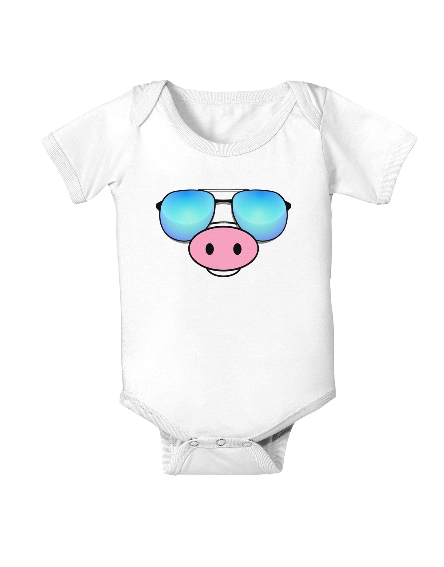 Kyu-T Face - Oinkz Cool Sunglasses Infant Onesie-TooLoud-White-06-Months-Davson Sales
