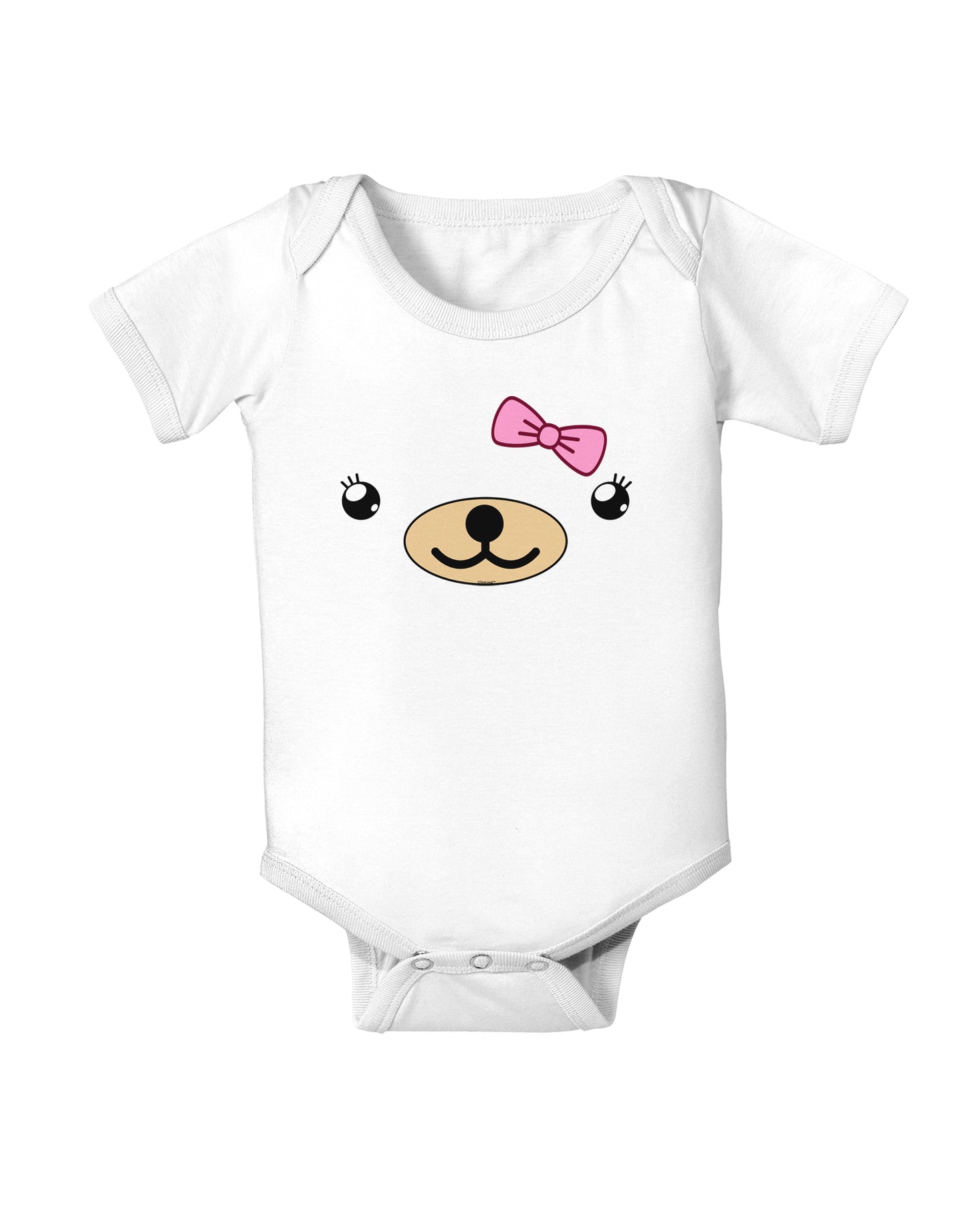 Kyu-T Face - Beartholomea Cute Girl Bear Infant Onesie-TooLoud-White-06-Months-Davson Sales