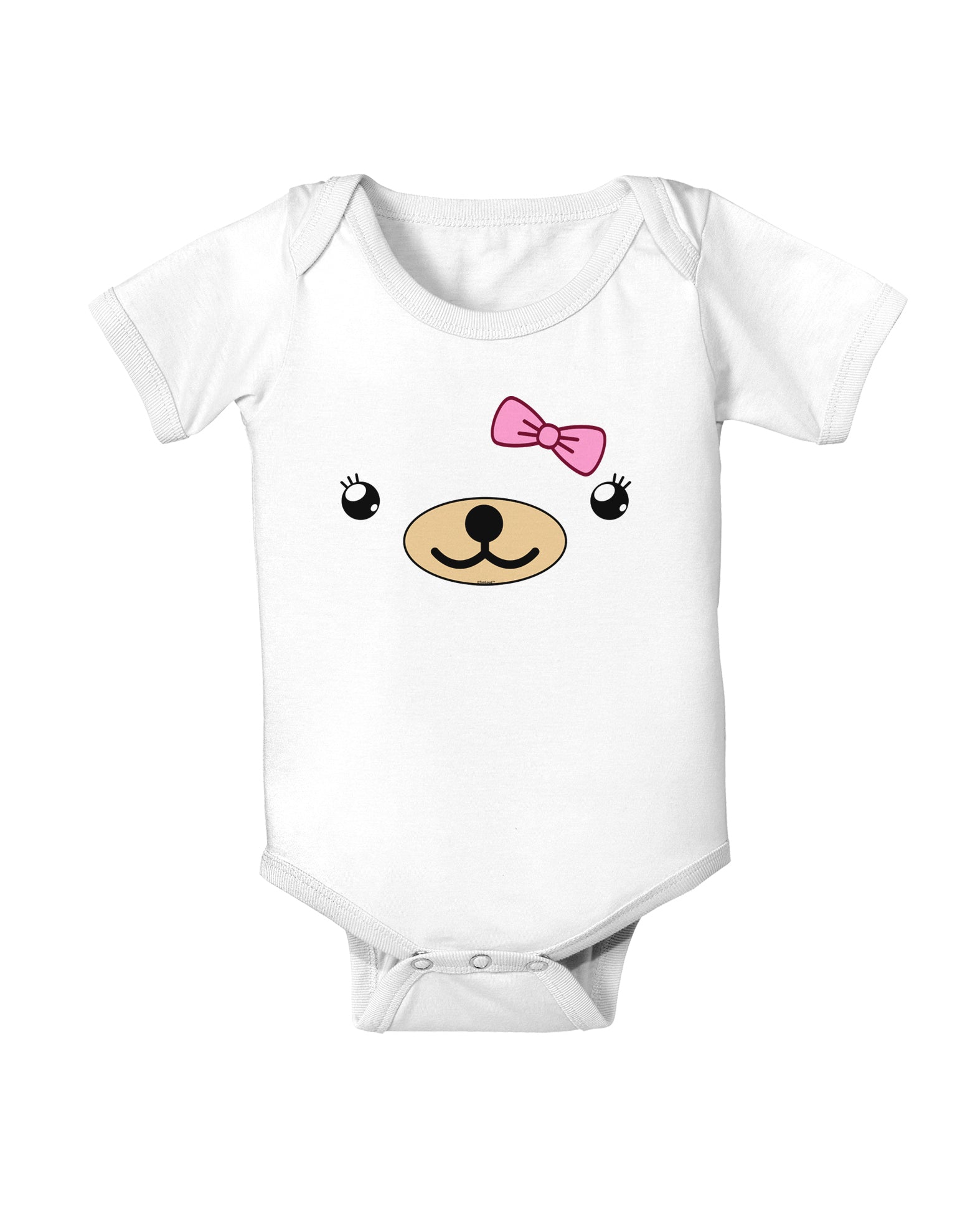Kyu-T Face - Beartholomea Cute Girl Bear Infant Onesie-TooLoud-White-06-Months-Davson Sales
