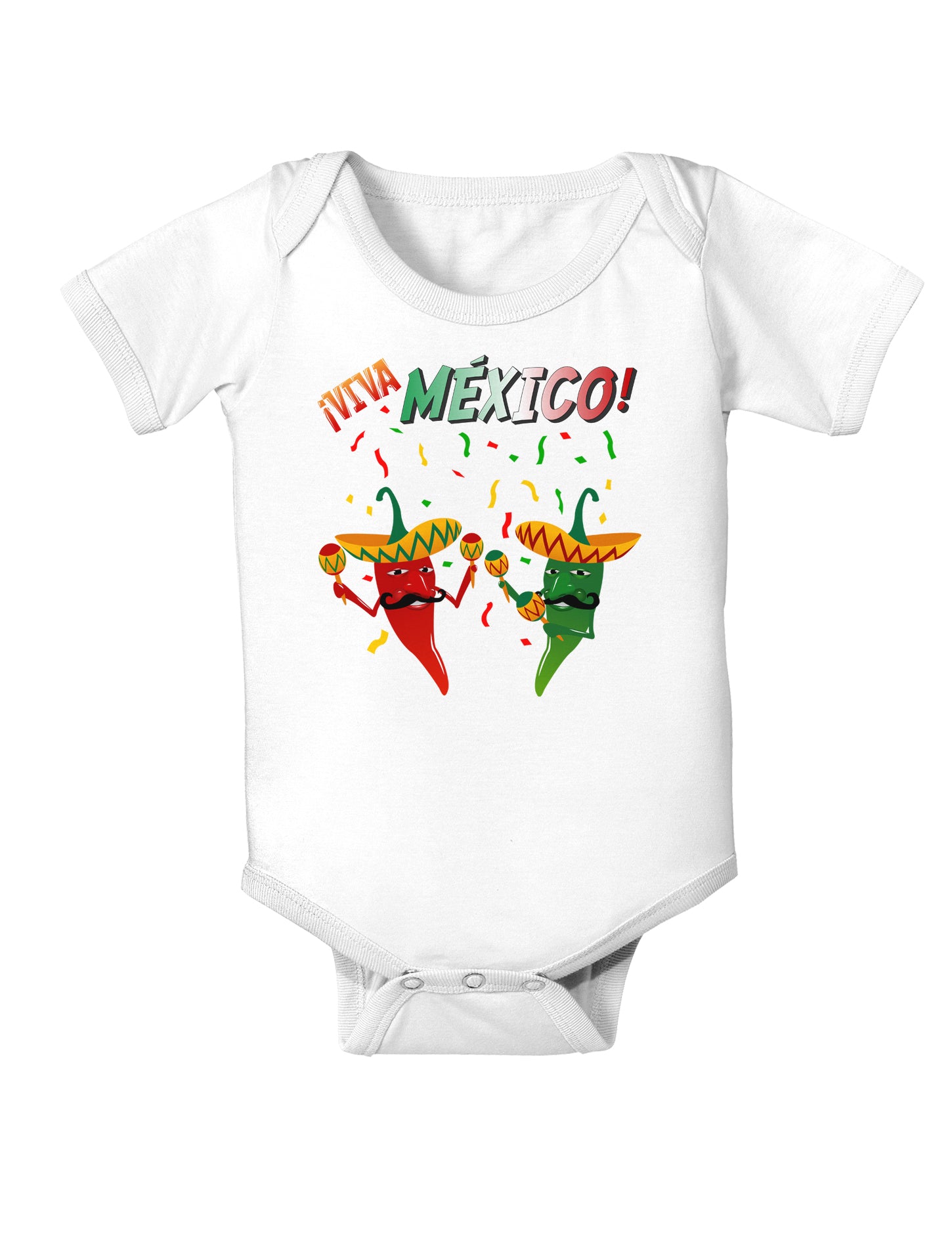 Viva Mexco Chili Peppers Infant Onesie-TooLoud-White-06-Months-Davson Sales