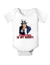 Uncle Sam Pointing is my Right Baby Bodysuit One Piece-Baby Romper-TooLoud-White-06-Months-Davson Sales