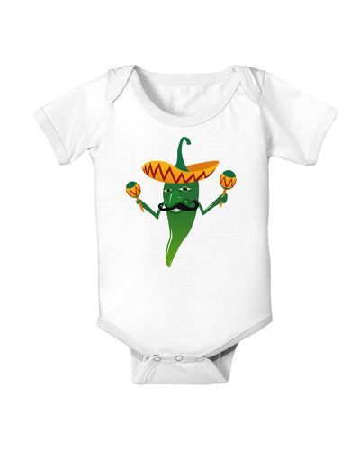 Green Hot Mexican Chili Pepper Baby Bodysuit One Piece-Baby Romper-TooLoud-White-06-Months-Davson Sales