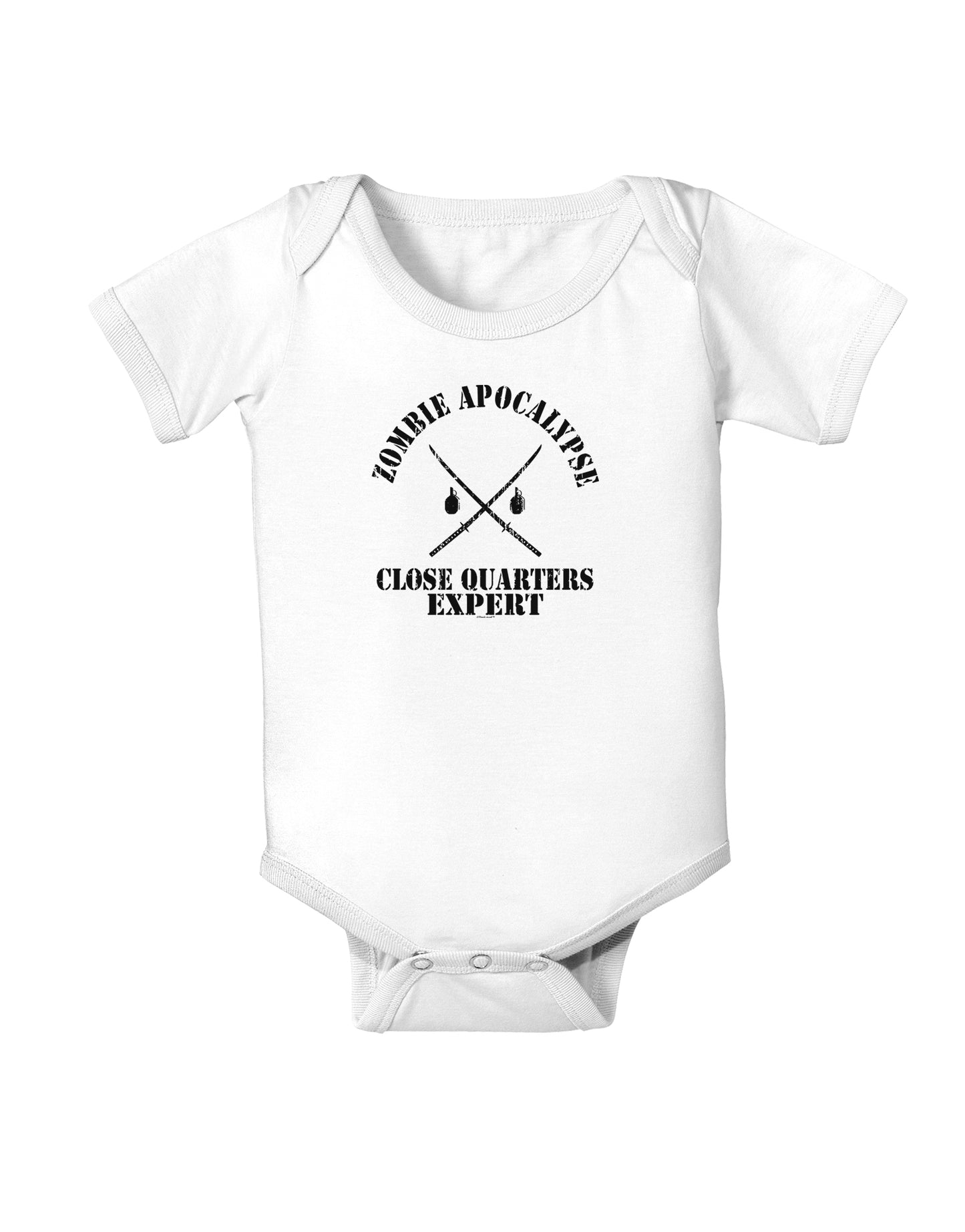 Zombie Apocalypse Close Quarters Expert Infant Onesie-TooLoud-White-06-Months-Davson Sales