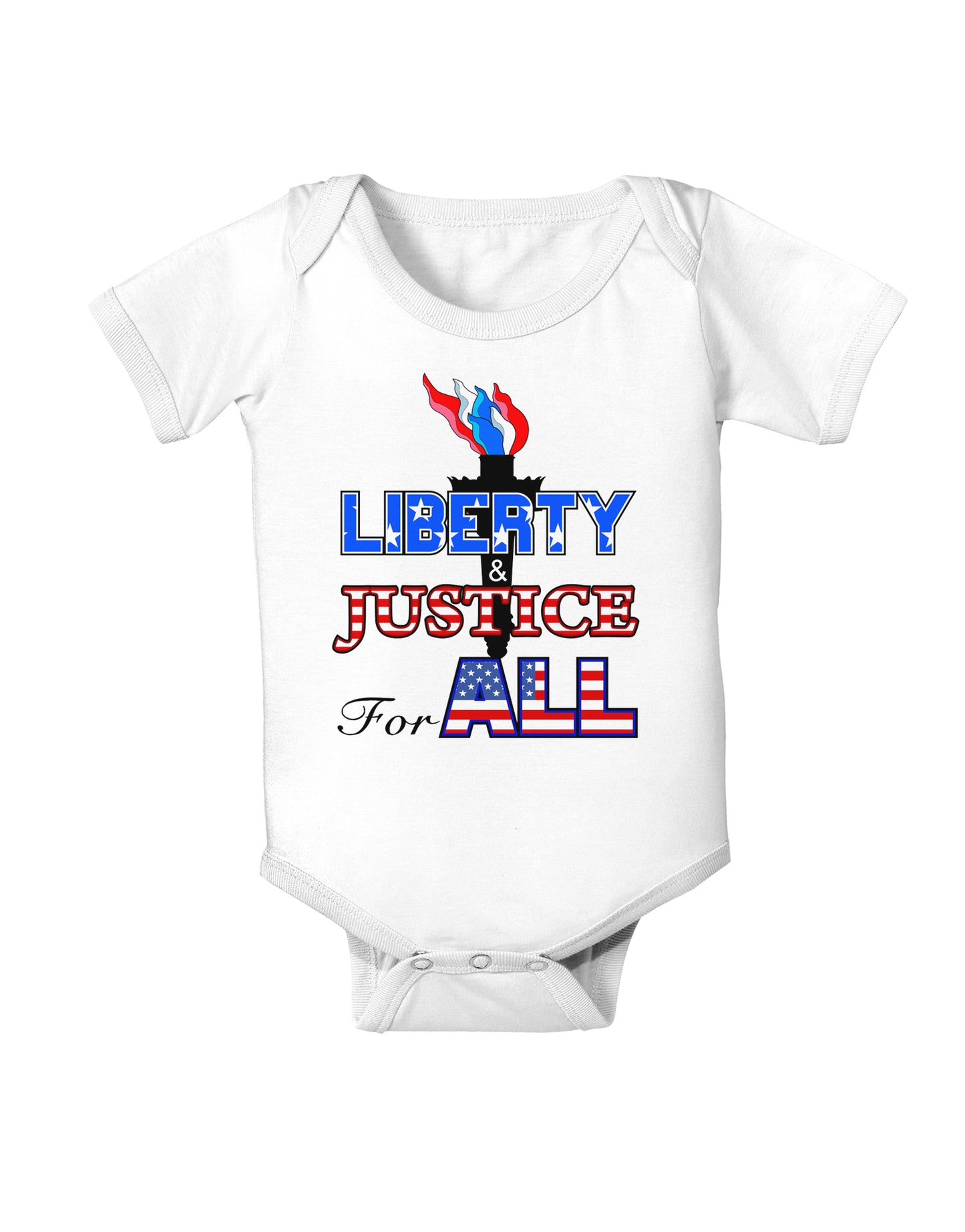 Liberty and Justice for All Baby Bodysuit One Piece-Baby Romper-TooLoud-White-06-Months-Davson Sales