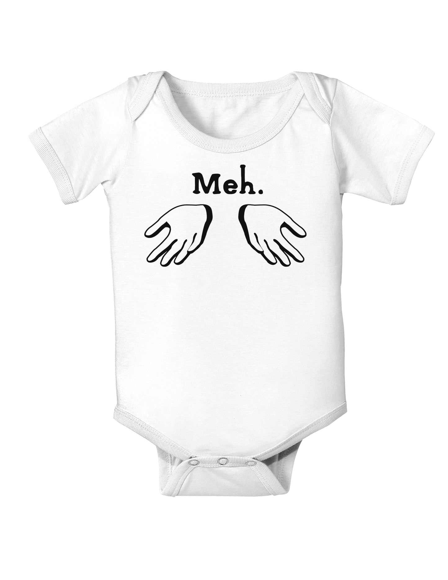 Meh with Hands Baby Bodysuit One Piece-Baby Romper-TooLoud-White-06-Months-Davson Sales