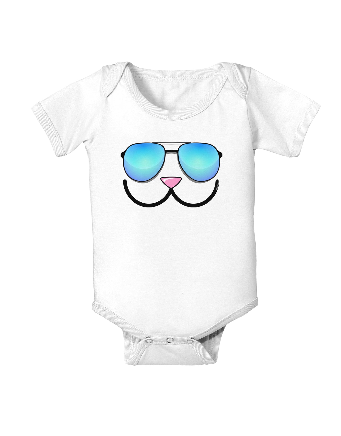 Kyu-T Face - Kawa Cool Sunglasses Infant Onesie-TooLoud-White-06-Months-Davson Sales