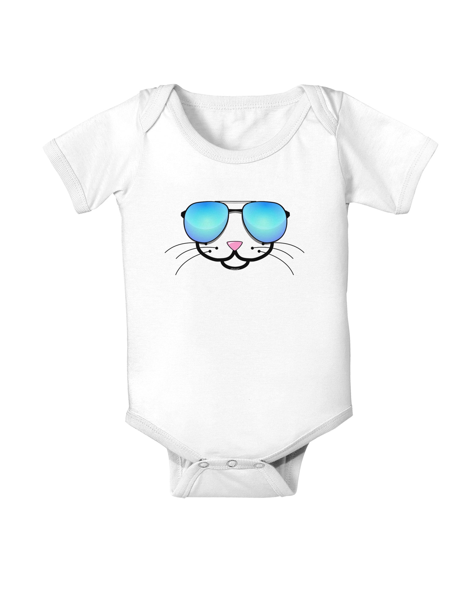 Kyu-T Face - Kattia Cool Sunglasses Infant Onesie-TooLoud-White-06-Months-Davson Sales