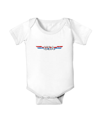 USA Stripes Vintage Baby Bodysuit One Piece-Baby Romper-TooLoud-White-06-Months-Davson Sales