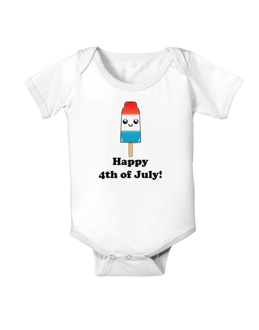 Happy 4th of July Popsicle Baby Bodysuit One Piece-Baby Romper-TooLoud-White-06-Months-Davson Sales