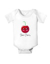 Sheri Cherry Text Baby Bodysuit One Piece-Baby Romper-TooLoud-White-06-Months-Davson Sales