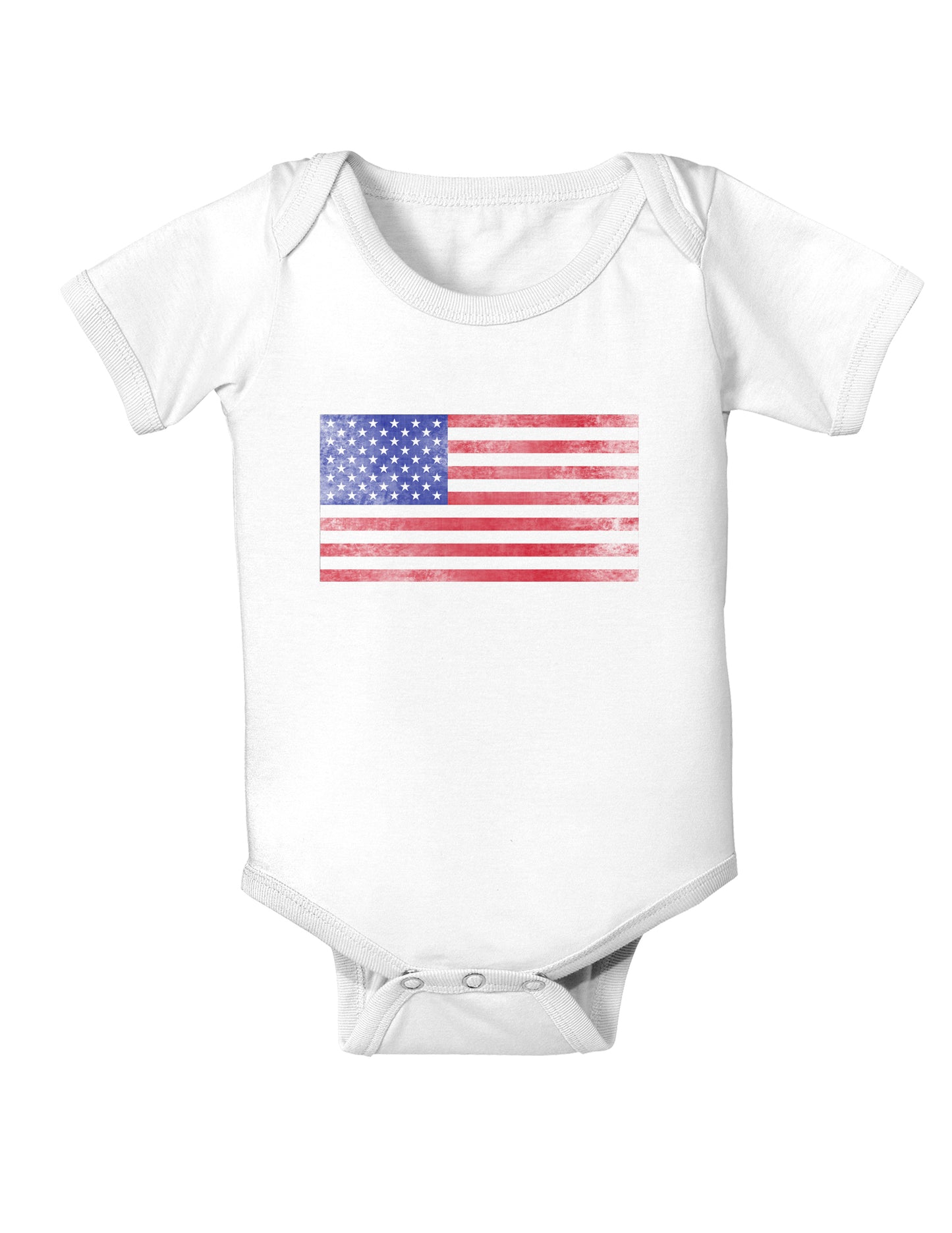 Weathered American Flag Baby Bodysuit One Piece-Baby Romper-TooLoud-White-06-Months-Davson Sales