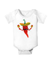 Red Hot Mexican Chili Pepper Baby Bodysuit One Piece-Baby Romper-TooLoud-White-06-Months-Davson Sales