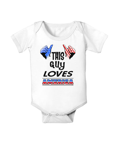 This Guy Loves America Baby Bodysuit One Piece-Baby Romper-TooLoud-White-06-Months-Davson Sales