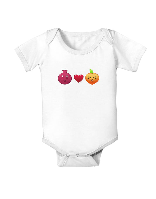Pomegranate Heart Peach Baby Bodysuit One Piece-Baby Romper-TooLoud-White-06-Months-Davson Sales