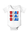 USA! USA! USA! Baby Bodysuit One Piece-Baby Romper-TooLoud-White-06-Months-Davson Sales