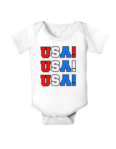 USA! USA! USA! Baby Bodysuit One Piece-Baby Romper-TooLoud-White-06-Months-Davson Sales