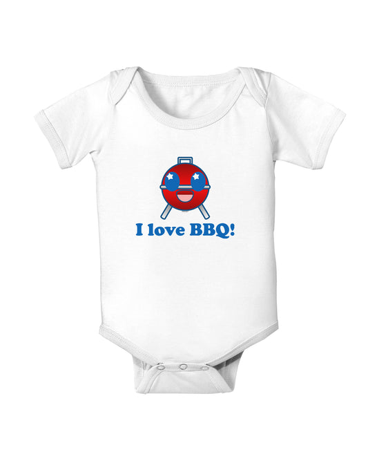 I Love BBQ Baby Bodysuit One Piece-Baby Romper-TooLoud-White-06-Months-Davson Sales