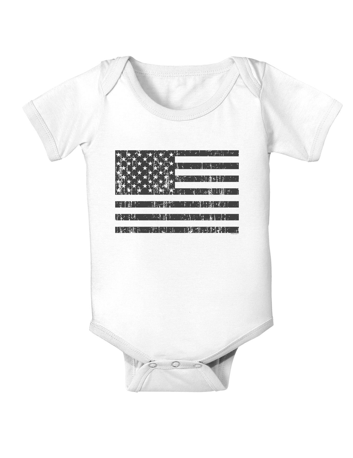 Distressed Black and White American Flag Baby Bodysuit One Piece-Baby Romper-TooLoud-White-06-Months-Davson Sales