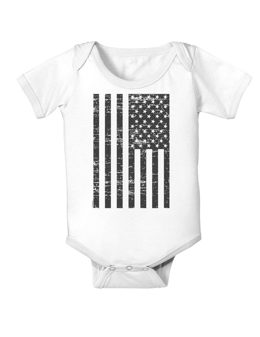 Vintage Black and White USA Flag Baby Bodysuit One Piece-Baby Romper-TooLoud-White-06-Months-Davson Sales